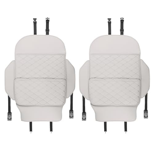 TAIKOO Seat Back Protector,Shields Seat Backs From Kicks and Adds Storage | kick mats back seat protector easy to install and clean, well-crafted, sturdy, durable and stylish.2 Pack - color: Cream White