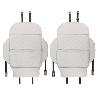 TAIKOO Seat Back Protector,Shields Seat Backs From Kicks and Adds Storage | kick mats back seat protector easy to install and clean, well-crafted, sturdy, durable and stylish.2 Pack - color: Cream White