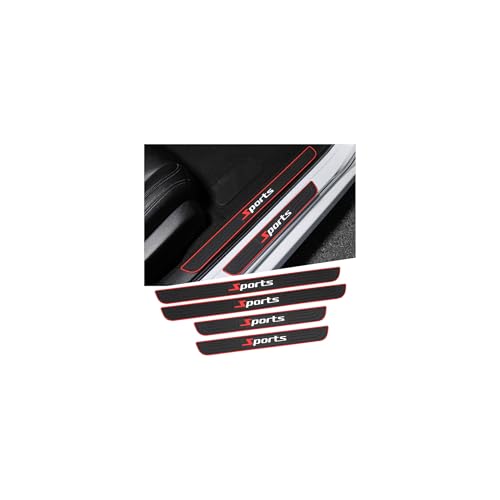 Car Door Sill Protector, 4PCS Anti-Scratch & Waterproof Auto Door Edge Step Threshold Protection, Vehicle Exterior Entry Guard Cover, Universal for SUV Sedan Truck (Black/Red/Sport)