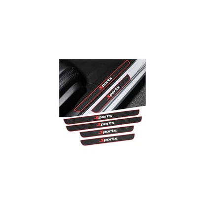 Car Door Sill Protector, 4PCS Anti-Scratch & Waterproof Auto Door Edge Step Threshold Protection, Vehicle Exterior Entry Guard Cover, Universal for SUV Sedan Truck (Black/Red/Sport)