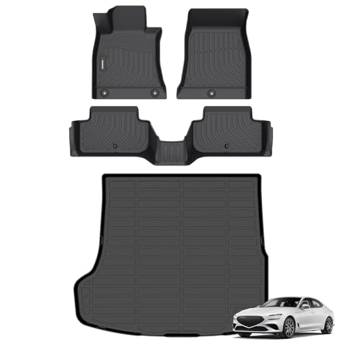 ANBINGO®Custom Genesis G70 RWD Floor Mats 2019-2026,for Genesis G70 Car Weather Mat All Weather Mats for G70 TPE Car Matt Rugs for G70 Rubber Trunk Carpet for G70 - size: For G70 RWD 2019-2026 /Set
