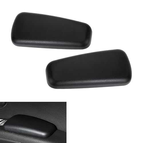2 PCS Car Door Elbow Armrest Pads, Scratch-Resistant Soft Leather Knee Cushion for Leg Support, Car Interior Center Console Support Pillow, Universal for Most Vehicles (Black)