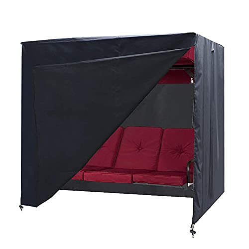 Patio Swing Cove,3 Triple Seater Hammock Cover Garden Swing Cover Garden Hammock Glider Chair Cover Outdoor Swing Cover UV Resistant Swing Canopy Cover(87 * 60 * 72inch) Black - color: Black, size: 87L x 60W x72H inch