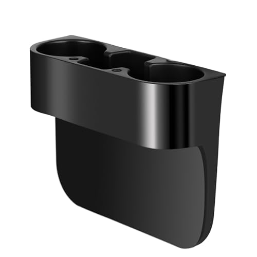 Car Cup HolderSeat Wedge Cup Holder for Car, Seat Gap Filler Cup Organizer Storage Box with Coaster (Black 1Pcs) - color: Black