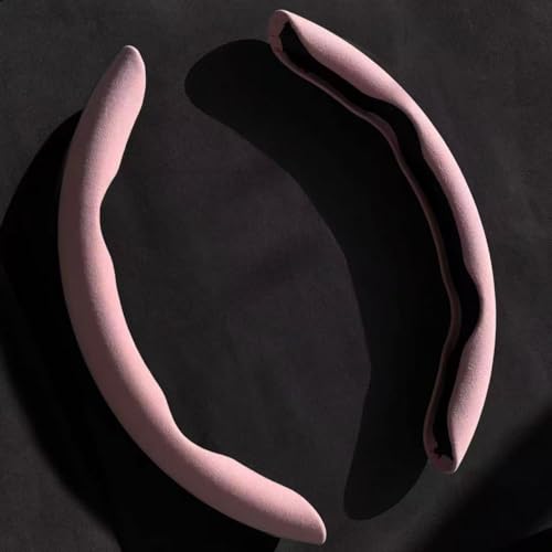 for Tesla Model 3/Y 2016-2025 2026 Juniper/Highland Steering Wheel Cover Suede Steering Wheel Protector Auto Non Slip Grip Function Accessories (Pink) - color: Pink