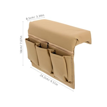 Healifty Car Window Armrest Storage Box, Leather Door Side Arm Rest Organizer Pad with Storage Pockets for Truck Vehicle Automotive Elbow Support, Universal Fit Interior Accessories, Beige