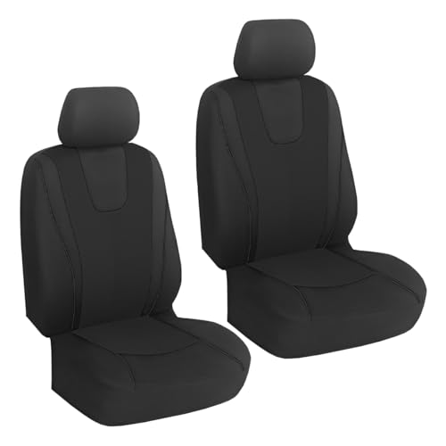 YoRise 2PCS Car Seat Covers, Comfortable Breathable Front Seat Covers, Highly Elastic Automotive Seat Protector Cover Accessories for RV, SUV, Truck, Sedan (Black) - color: Black