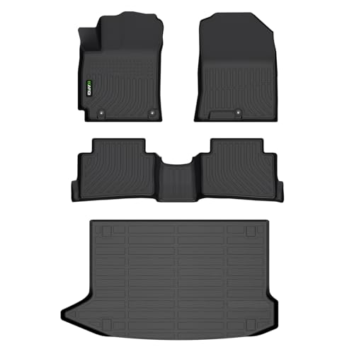 All Weather Car Floor Mats & Cargo Liner Set for Hyundai Kona 2018-2023/ Kona N 2022-2023 (No Electric Models) Custom Fit Accessories - Black - style: 4) For Kona 2018-2023 Set