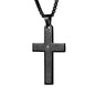 Pendant Cross for Car Rear View Mirror Necklace for Men Charm Car Mirror Hanging Accessories Ornament Stainless Steel Lord's Prayer Cross Necklace With Bible Verse (Black)