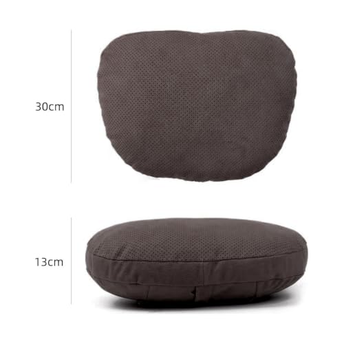 2 Pcs Car Headrest Neck Pillow for Driving,Universal Premium Suede Leather Soft and Comfortable Headrest,Three Gears of Height Adjustment Car Seat Headrest Pillow Car Interior Accessories - color: Mocha Brown
