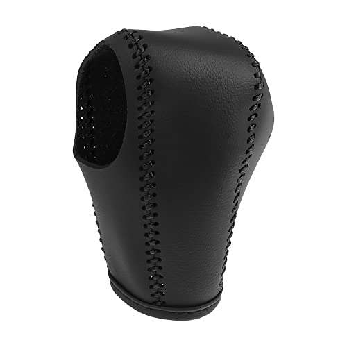 X AUTOHAUX Black Car Interior Faux Leather Gear Shifter Shift Knob Cover Transmission Shift Boot Lever for Honda HR-V 2016-2021 Black Stitches - color: Black