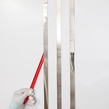 Silver Metalized Mirror-Like Finish Molding Trim, Peel and Stick Strip for Mirror Frame, Wall, Fireplace and Home DIY Decoration (16.4 ft x 0.4 inch) - size: 5m x 1cm