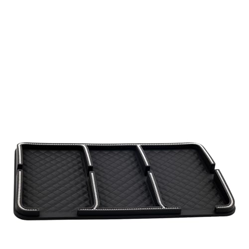 YoRise Bling Rhinestone Car Dashboard Mat, Anti-Slip Strong Gripping Automotive Center Console Tray, Multifunctional Vehicle Interior Storage Holder Pad for Key, GPS, Sunglass, Smartphone(Diamand) - size: Diamand