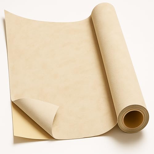 Self-Adhesive Suede Decorative Film for Car - Headliner/Dash/Door/Trunk | Stretchable & Scratchproof Ultra-Fiber Leather | DIY Peel & Stick 17"x72" Beige Pro-Grade Curved (Beige, 17"x72") - color: Beige, size: 17"x72"