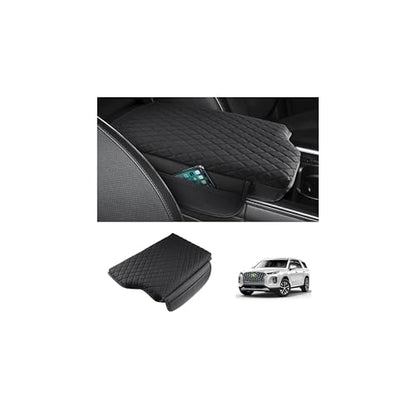 Shademax Custom Fit for Center Console Cover Hyundai Palisade 2020 2021 2022 2023 2024 2025 2026 Armrest Cover Center Console Pad PU Leather Armrest Seat Box Cover Protector with Pockets Storage Bag - size: For Hyundai Palisade 2020-2026