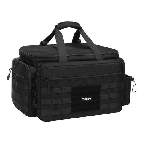 MOSISO Patrol Bag Law Enforcement, Car Front Seat Organizer for Police Equipment, Police Gear Bag with Padded 16 inch Laptop Compartment, Hanging Seat Storage Case for Patrol Vehicle,Car,Truck, Black
