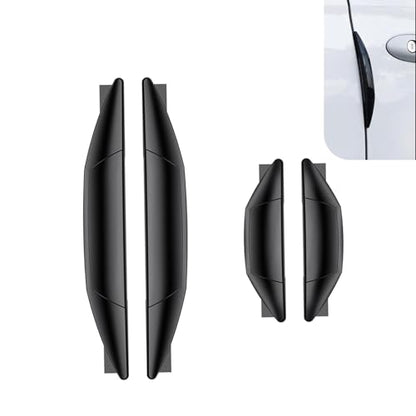 4 PCS Car Door Anti-Collision Strips, Anti-Scratch Door Edge Protection Guards, Self-Adhesive Automotive Side Edge Trim Strip with Airbag-Style Design, Universal for Most Cars (Black)