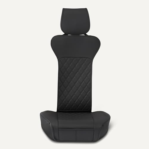 Amazon Basics Front Car Seat Covers, Universal Seat Protectors, Breathable Faux Leather, 2-Pack - size: Without top