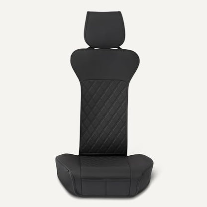 Amazon Basics Front Car Seat Covers, Universal Seat Protectors, Breathable Faux Leather, 2-Pack - size: Without top