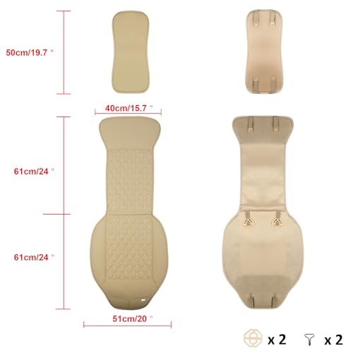 Black Panther Car Seat Cover, Luxury Car Protector, Anti-Slip Driver Seat Cover with Partial Backrest Coverage (Middle Part Only) (1 Piece, Beige) - color: 1Piece-Beige