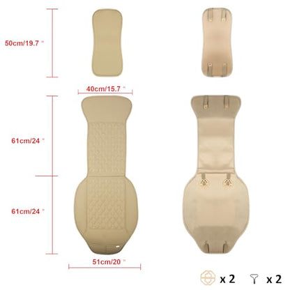 Black Panther Car Seat Cover, Luxury Car Protector, Anti-Slip Driver Seat Cover with Partial Backrest Coverage (Middle Part Only) (1 Piece, Beige) - color: 1Piece-Beige