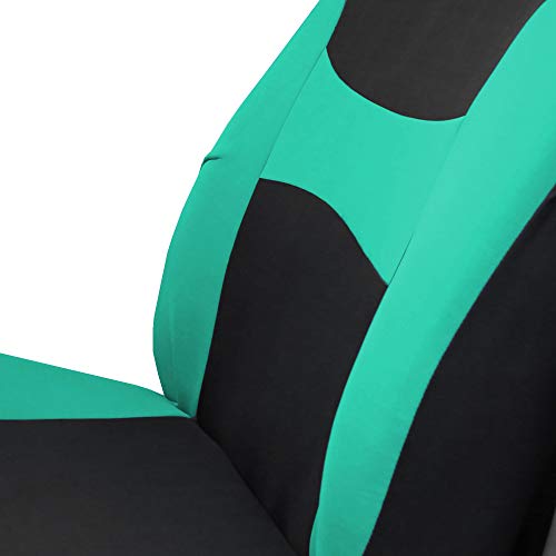 TLH Light and Breezy Flat Cloth Automotive Car Seat Covers Front Set Only, Airbag Compatible, MintColor Universal Fit Car Seat Protector for Cars, Auto, Trucks, SUV - color: Mint