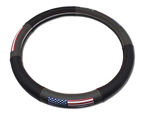 Elektroplate USA Flag Premium Steering Wheel Cover - Medium Size - Fits Mid-Size SUVs and Trucks with Diameter 14.7” to 15.4” - size: Medium - 15.25"