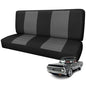 Truck Seat Cover Compatible with 1961-1987 Chevy C10/20 & K10/20 Bench Seat, Heavy Duty Knitted Fabric with Sponge - color: black and charcoal