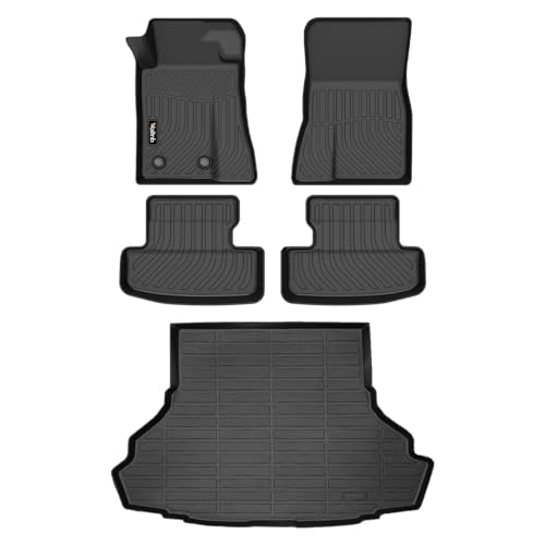 Wailtnb-Floor Mats for Ford Mustang 2015-2025 2026 Convertible/Coupe/GT/EcoBoost Models (Without Subwoofer in Cargo Area Not for Mach-E) Cargo Mat Car Mat for Mustang Accessories Black - style: 6|For Mustang|2015-2026|Set