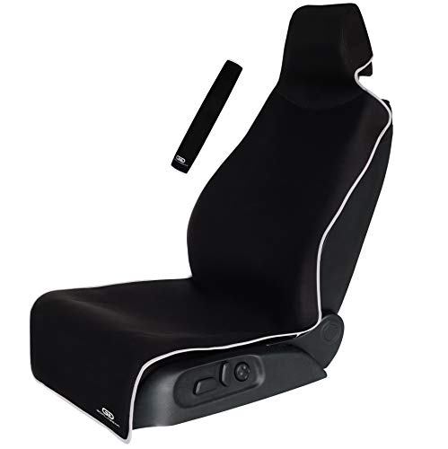 Gorla Gear Black Premium Universal Fit Waterproof Stain Resistant Car Seat Cover Neoprene Non-Slip Bucket Seat Dog Sweat Proof Protector Save Your Leather Cloth Seats Van Truck SUV Auto Sedan - color: Black