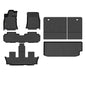 Floor Mats & Cargo Liner for Subaru Ascent 2019-2025 2026 7/8 Passenger with Backrest Mat, All Weather Automotive Floor Liners Custom Fit Full Set Accessories-Black - style: 1) For Ascent 2019-2026 Set