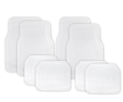 ZONETECH All Weather Full Rubber Clear Car Interior Floor Mats – 4-Piece Set Clear Heavy Duty Car Interior Floor Mats (2 Pack) - size: 2 PACK