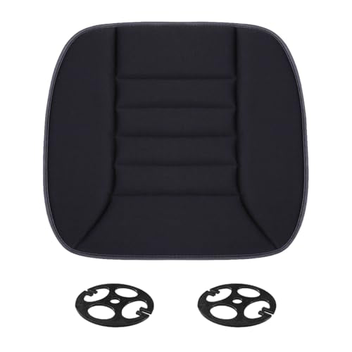 Car Seat Cushion Pad, Memory Foam Automotive Butt Cushion with Non-Slip Silicone Bottom, Breathable Driver Seat Protector for Vehicle, Home and Office Chairs (Black) - color: Black