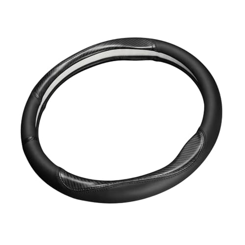 Carbon Fiber Steering Wheel Cover,Breathable Non-Slip Leather Protector,Universal 14.5-15 Inchs Fit for Cars,SUVs,Trucks,Durable,Wear-Resistant,All-Season Auto Interior Accessory (Style A 14.5-15inch) - size: Style A 14.5-15inch