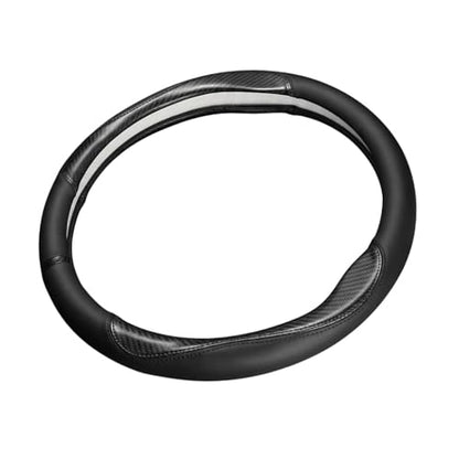 Carbon Fiber Steering Wheel Cover,Breathable Non-Slip Leather Protector,Universal 14.5-15 Inchs Fit for Cars,SUVs,Trucks,Durable,Wear-Resistant,All-Season Auto Interior Accessory (Style A 14.5-15inch) - size: Style A 14.5-15inch