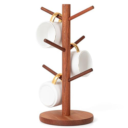 MyLifeUNIT Mug Holder Tree, Coffee Cup Holder with 6 Hooks (Reddish Brown) - color: Reddish Brown