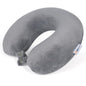 SAIREIDER Travel Pillows for Sleeping Airplane 100% Pure Memory Foam Neck Pillow for Airplanes Washable Cover(Grey) - color: Grey