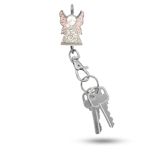 Women’s Bag Charm Key Finder, Car Keychain Hook, Cute Purse Organizer & Tote Bag Accessories, Gifts for Mom - Original - color: Angelic