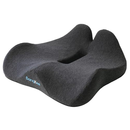 18x16 Inch Memory Foam Seat Cushion for Office, Travel, Car | Black Chair Cushions with Removable Washable Cover, Non-Slip Bottom and Carry Handle - color: Black