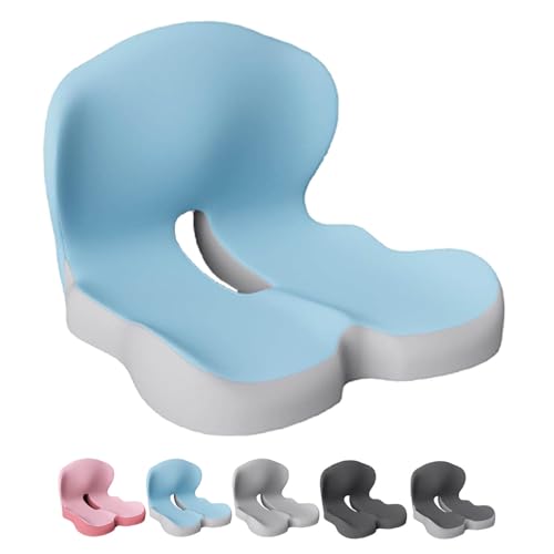 Back and Seat Cushion, Car Seat Cushion, Soothe+ Cushion, Memory Foam L-Shaped Integrated Seat Cushions Lumbar & Lower Back Support for Office Chair, Car (Blue-a) - color: Blue-a