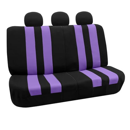FH Group Striking Striped Car Seat Covers - Universal Fit, Washable Seat Covers for Cars, SUVs, Vans, Sedans, Purple, Rear Set - color: Purple, size: Rear Set