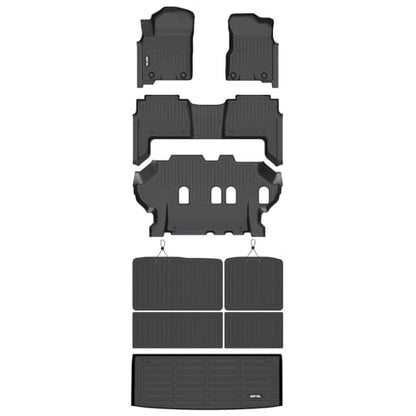 AIPOIL® Floor Floor Mats & Cargo Liner & Seatback Cargo Set for 2019-2024 Nissan Armada & Infiniti QX80 (8 Seats, Not Fit 7 Seats) All Weather TPE Car Full Set Floor Liners Custom Accessories - Black - style: 18) For Armada & QX80 2019-2024 Full Set
