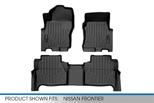 SMARTLINER Custom Floor Mats 2 Row Liner Set Compatible with 2022-2025 Nissan Frontier - color: Nissan Frontier 2022 - 2025
