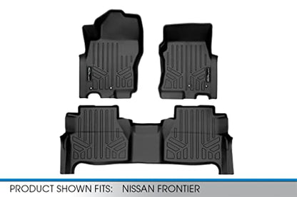 SMARTLINER Custom Floor Mats 2 Row Liner Set Compatible with 2022-2025 Nissan Frontier - color: Nissan Frontier 2022 - 2025
