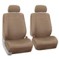 FH Group Front Set Faux Leather Car Seat Covers for Low Back Seat with Removable Headrest, Universal Fit, Easy to Clean Seat Covers for SUV, Sedan Van Tan - color: Tan, style: Front Set