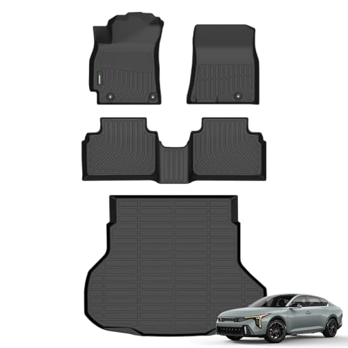 ANBINGO® Floor Mats & Cargo Liner for 2025 2026 Kia K4 LX LXS EX GT-Line/GT-Line Turbo All Weather Car Mats TPE Floor Liners K4 Accessories - size: For Kia K4 2025-2026/Full Set