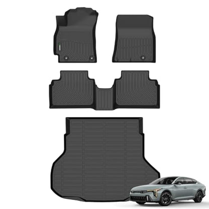 ANBINGO® Floor Mats & Cargo Liner for 2025 2026 Kia K4 LX LXS EX GT-Line/GT-Line Turbo All Weather Car Mats TPE Floor Liners K4 Accessories - size: For Kia K4 2025-2026/Full Set