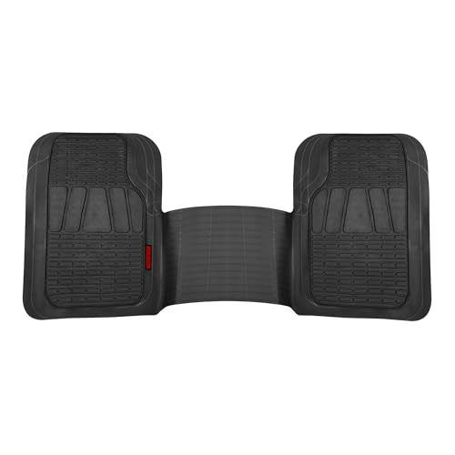 BDK Motor Trend WingRunner Heavy Duty Rubber Rear Floor Mat Liner, Trim-to-Fit Back Row Non-Slip All Weather Interior Protection Universal Fit Trucks Cars Sedans SUVs, Fits 2nd or 3rd Row - Black - color: Black, size: WingRunner (Trim-to-Fit)