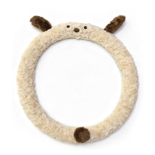 Soft Plush Fluffy Steering Wheel Cover for Women Girls, Universal 14.5-15 Inch Non-Slip Warm Winter Car Steering Wheel Protector, Stylish Cartoon Car Interior Decoration Accessories