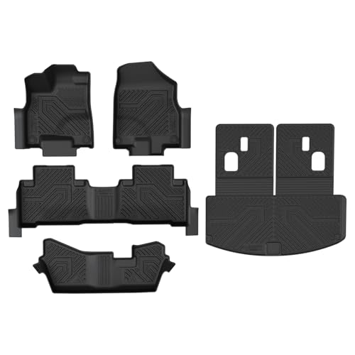 LASFIT Floor Mats&Trunk Mat&Backrest Mats for Acura Mdx 2014-2020 (Fit 7 Seater,Not fit Hybrid), Cargo Mat All Weather TPE Mats Custom Fit Floor Liner for Mdx 1st&2nd&3rd Row Car Mats & Cargo Liner - size: 10)2014-2020|For Acura Mdx|Full Sets